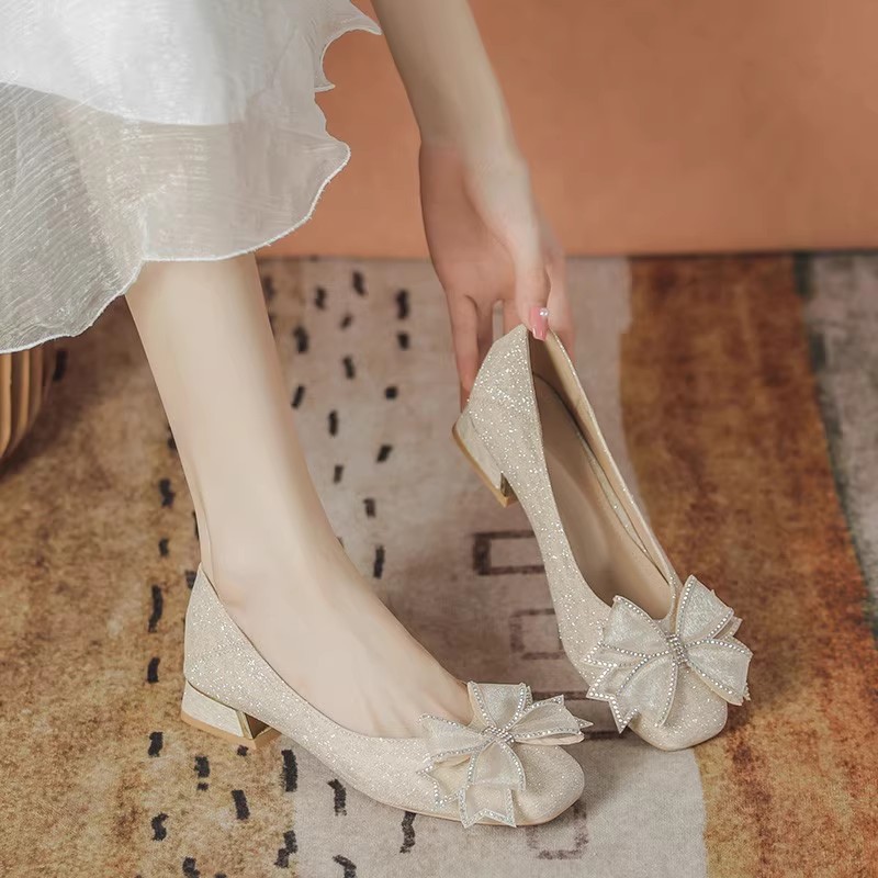 Heels - ผู้หญิง 2025 ใหม่สไตล์ฤดูใบไม้ร่วงEvening Soft Sole Low
