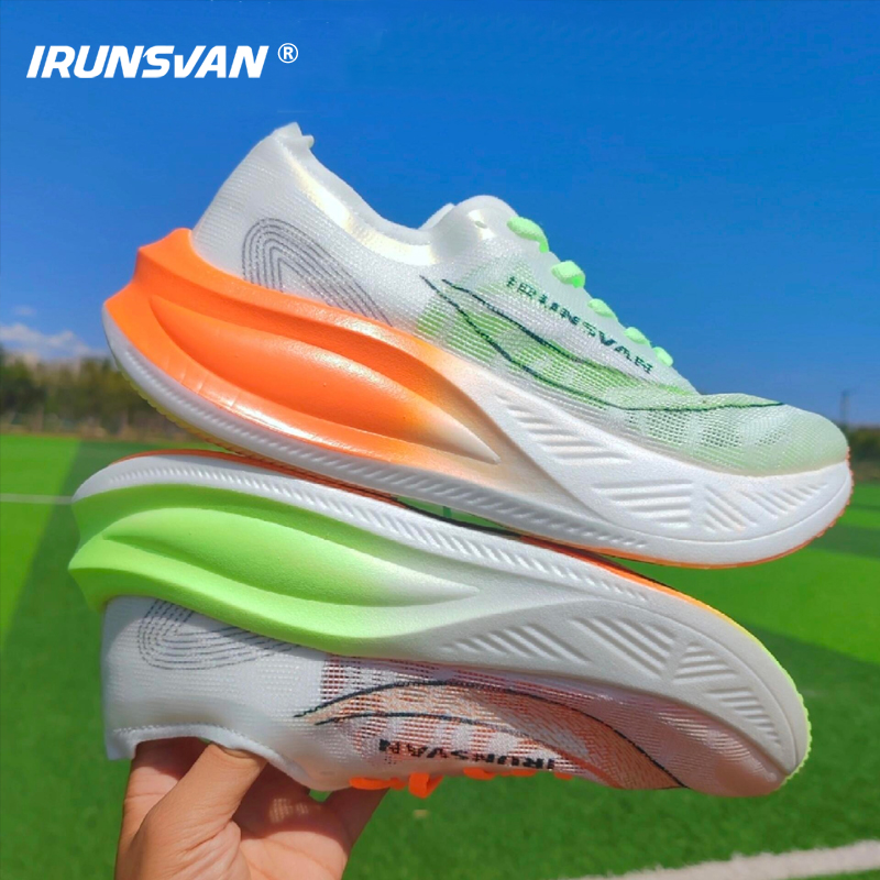 Carbon Plate Marathon Racing Shoes - รองเท้าวิ่งมาราธอน IRUNSVAN รุ่นไนลอนคาร์บอนเพลท สำหรับผู้ชาย น้ำหนักเบา รองรับแรงกระแทก