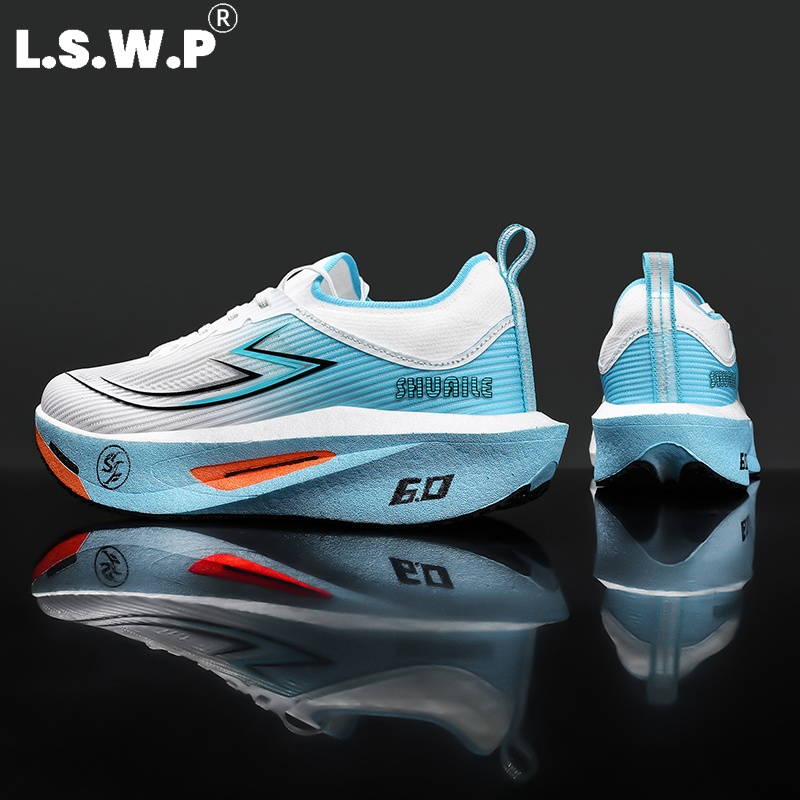 Carbon Plate Marathon Racing Shoes - รองเท้ากีฬาแบบลำลองสำหรับผู้ชาย รองเท้าวิ่งแข่งแบบแผ่นคาร์บอนสำหรับทุกเพศ รองเท้ากีฬาตาข่ายน้ำหนักเบา ระบายอากาศได้ดี พื้นรองเท้าหนา ยืดหยุ่นสูง