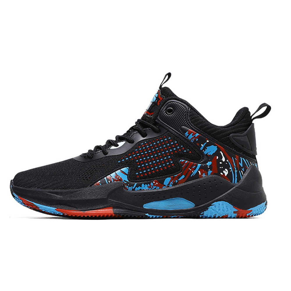 รองเท้าผ้าใบหุ้มข้อสูงสำหรับผู - Knit Fabric Lace Up Sneakers บทวิจารณ์และราคา